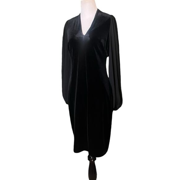 NWOT Black Vince Camuto Velvet Chiffon Bodycon Dress – Sz 6 - Picture 5 of 9